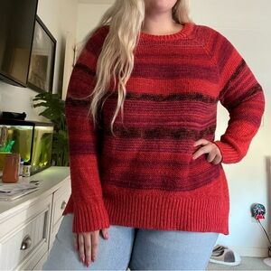 Vintage Red Striped Sweater